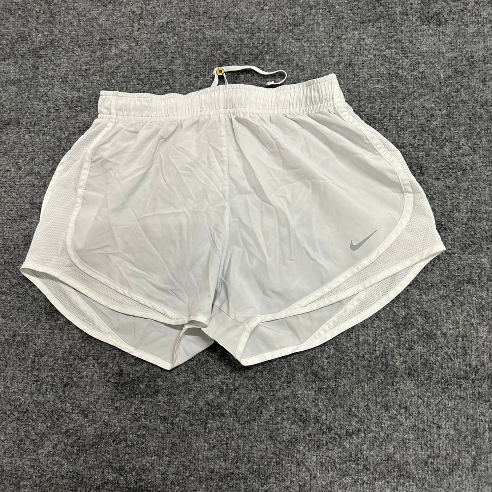 Nike Shorts Womens Size M White Dri-Fit Running Mesh Breathable Athletic Casual